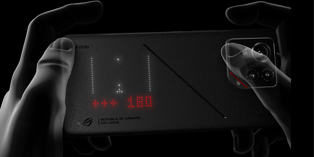 Additionally, you can play a game on the phone's back. | Image credit: Asus
