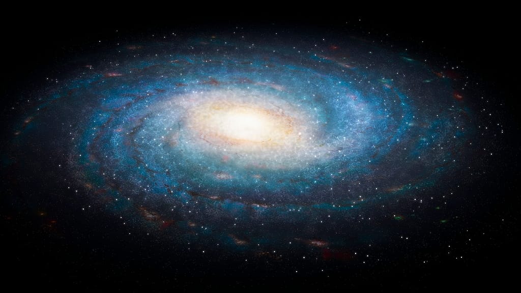 One big galaxy is the Milky Way. What is the number of tiny "satellite galaxies" that orbit it? (Photo courtesy of Science Photo Library/Mark Garlick via Getty Images.))
